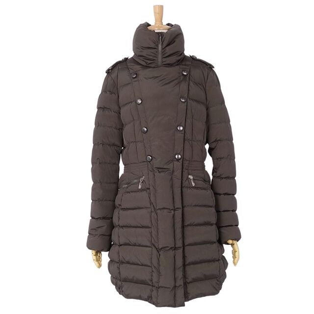 美品 モンクレール MONCLER コート PEUPLIER ダウンコート ナイロン 無地 アウター レディース 4(XL相当) オリーブカーキカラーオリーブカーキ