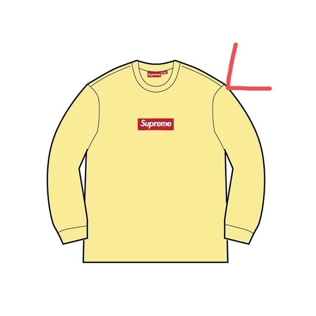 シュプリーム Supreme Box Logo Crewneck L 黄色