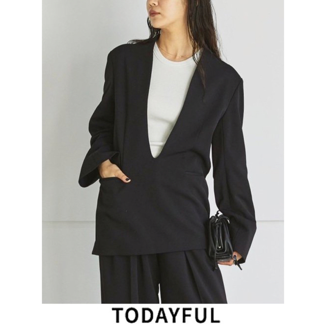 ノーカラージャケット Uneck Pullover Jacket 新品未使用 トゥデイフル
