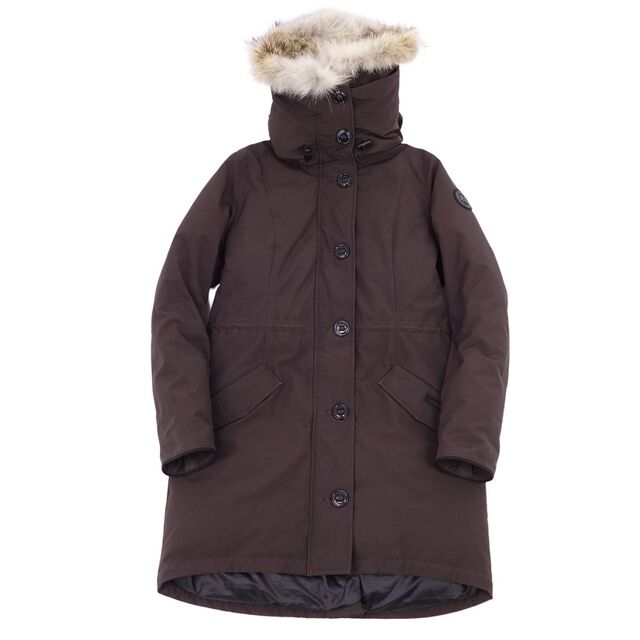 美品 カナダグース CANADA GOOSE コート ROSSCLAIR PARKA ロスクレラパーカー ダウンコート 襟コヨーテファー アウター  レディース M ブラウン | フリマアプリ ラクマ