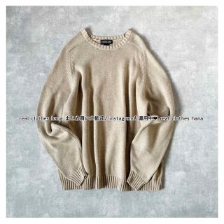 ランズエンド(LANDS’END)の2286　ランズエンド　LANDS’END　コットンニット　クルーネック　XL(ニット/セーター)