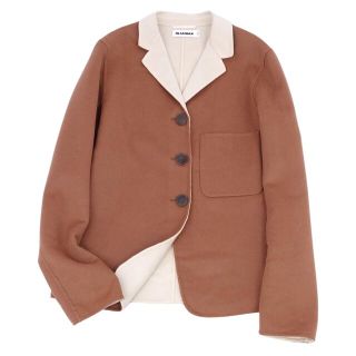 ジルサンダー(Jil Sander)の美品 ジルサンダー JIL SANDER ジャケット テーラード ダブルフェイス カシミヤ100％ アウター レディース イタリア製 34(S相当) ブラウン(テーラードジャケット)