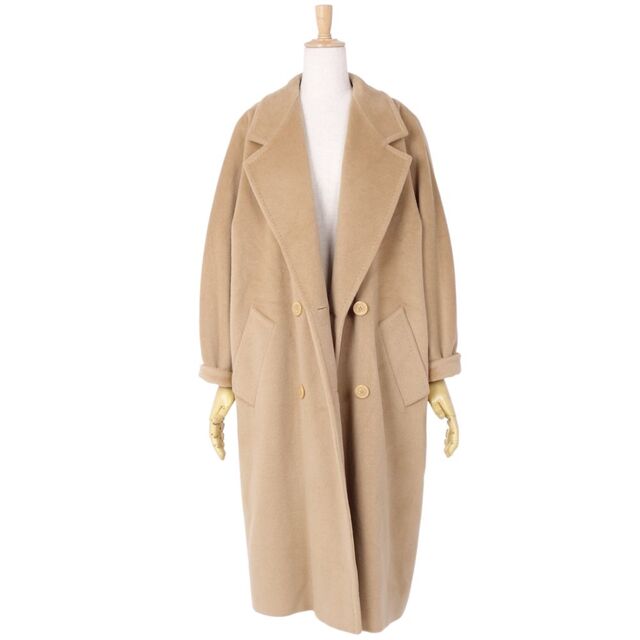 Max Mara ロングコート ビッグカラー カシミヤ混　ベージュ　白タグ