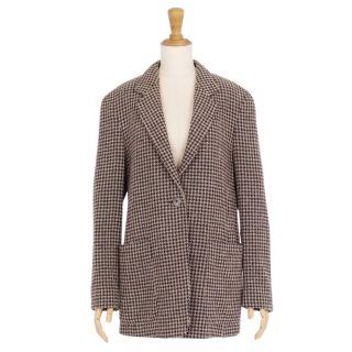 マックスマーラ(Max Mara)のマックスマーラ Max Mara ジャケット テーラードジャケット 千鳥格子 ウール アウター レディース JI38 USA4 FB36(M相当) ブラウン(テーラードジャケット)