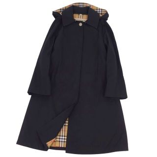 バーバリー(BURBERRY)の極美品 バーバリー BURBERRY コート ステンカラーコート フード付き バルマカーンコート レディース アウター UK4 USA2 IT36(S相当) ブラック(その他)