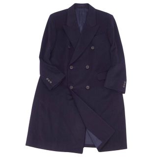 ランバン(LANVIN)の美品 Vintage ランバン LANVIN PARIS コート チェスターコート カシミヤ ダブルブレスト メンズ 46/44(S相当) ネイビー(その他)