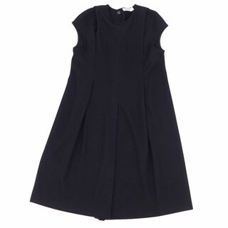 ジルサンダー(Jil Sander)の美品 ジルサンダー JIL SANDER ワンピース ドレス フレンチスリーブ ウール レディース 34(S相当) ブラック(ひざ丈ワンピース)