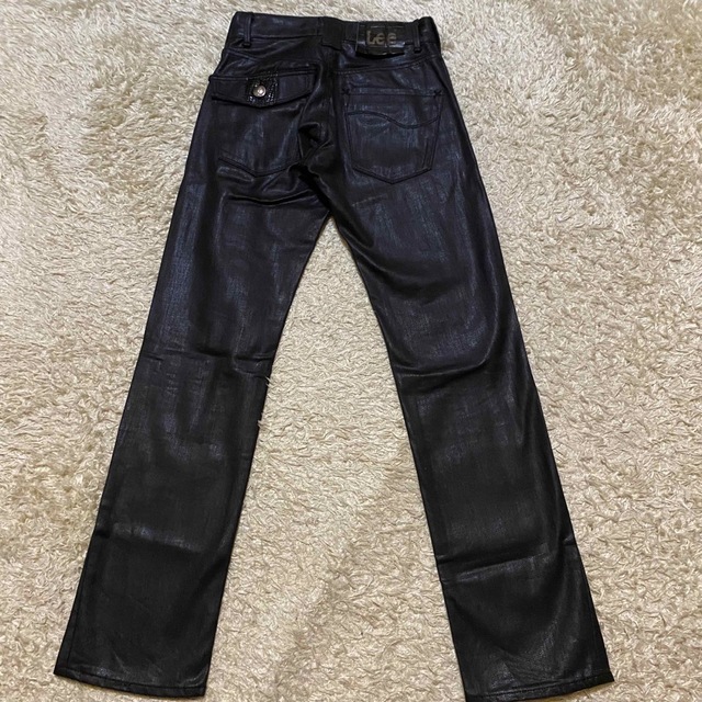 ★Lee ライダース コーティング ブラックデニム スタッズ ワニ革 サイズS