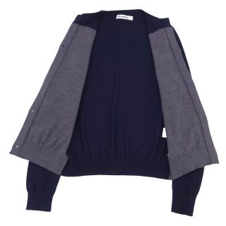 美品 JIL SANDER ニット レザー ウール カーディガン ジルサンダー