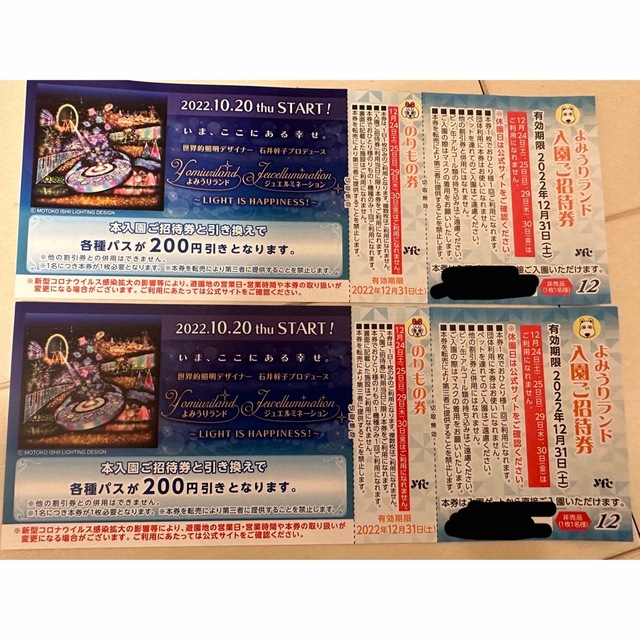 よみうりランドチケット チケットの施設利用券(遊園地/テーマパーク)の商品写真
