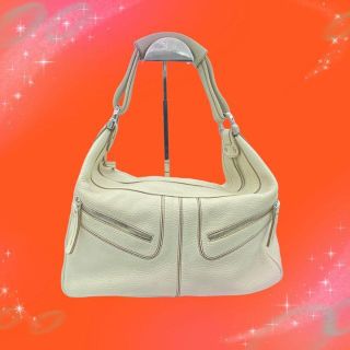 TOD'S - 《美品》 トッズ レザー ワンショルダーバッグ アイボリーの