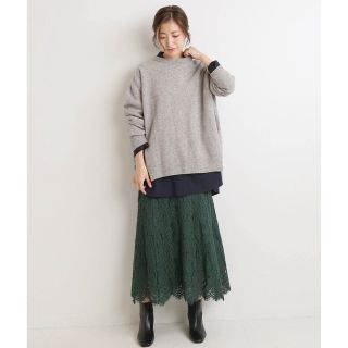 イエナ ウールカシミヤ 畦プルオーバー ベージュ