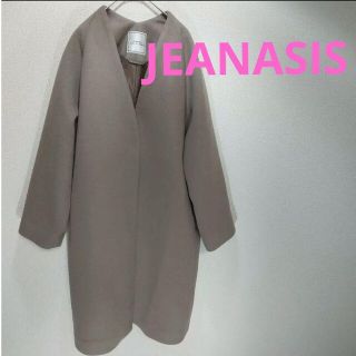 ジーナシス(JEANASIS)のJEANASISジーナシス ノーカラーコート ショートビーバー ライトベージュ(ロングコート)