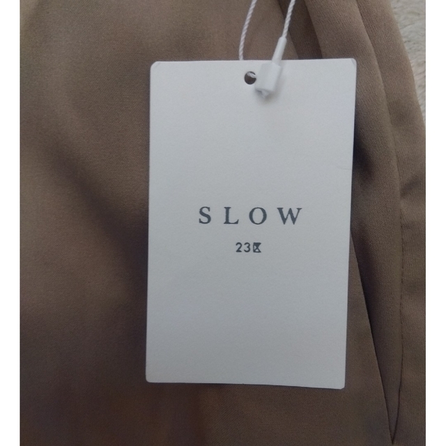 【SLOW 23区】新品タグ付き サテンパンツ ベージュ 36 レディース