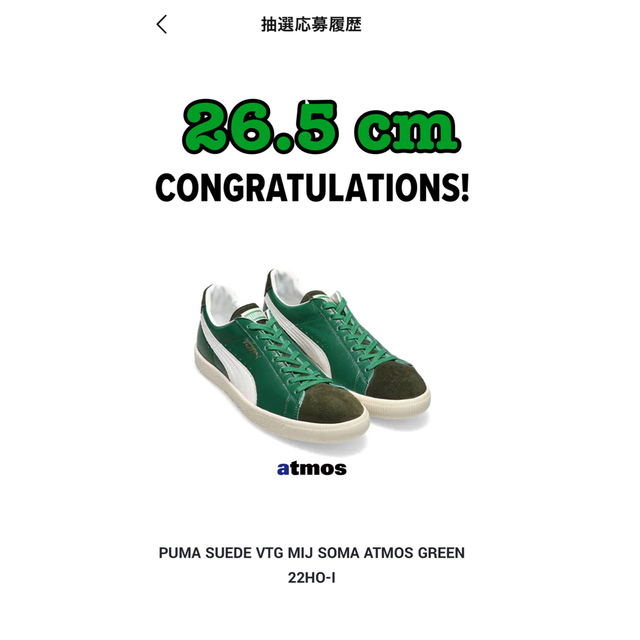 atmos × SOMA × PUMA Suede VTG MIJ "Green