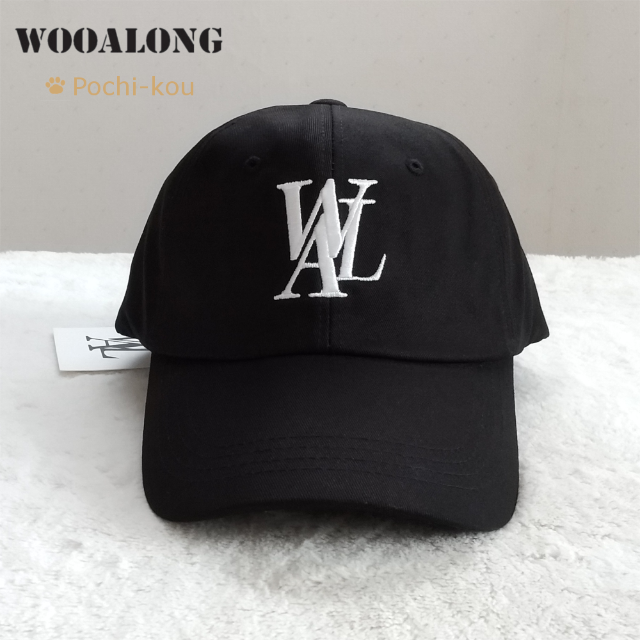 Wooalong キャップ 帽子 黒 男女兼用 MサイズPochi公キャップ