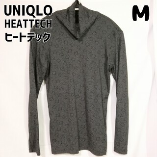 ユニクロ(UNIQLO)のユニクロ UNIQLO ヒートテック 長袖シャツ M 黒 ドット花柄(Tシャツ(長袖/七分))
