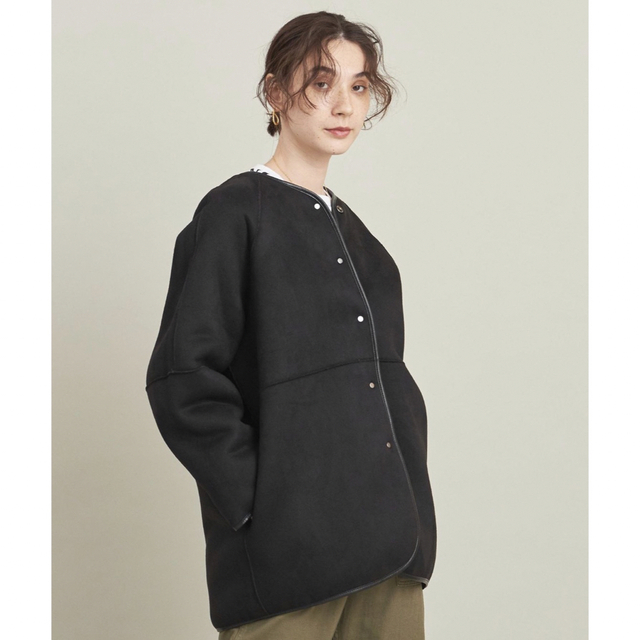 BEAUTY&YOUTH UNITED ARROWS(ビューティアンドユースユナイテッドアローズ)のボアムートン リバーシブルコート －2WAY－ 新品未使用 レディースのジャケット/アウター(ノーカラージャケット)の商品写真