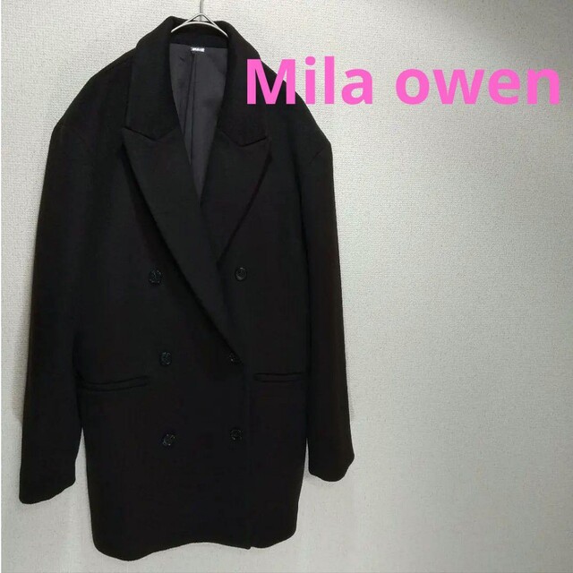 Mila Owen(ミラオーウェン)のMila owenミラオーウェン チェスターコート カシミヤ混 ダークブラウン レディースのジャケット/アウター(チェスターコート)の商品写真