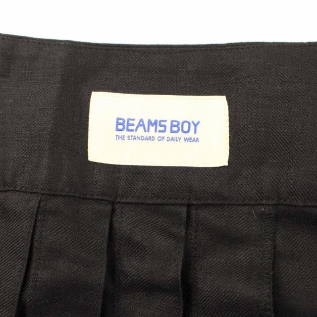 BEAMS BOY(ビームスボーイ)のビームスボーイ BEAMS BOY ラップスカート プリーツ ロング 麻 黒 レディースのスカート(ロングスカート)の商品写真