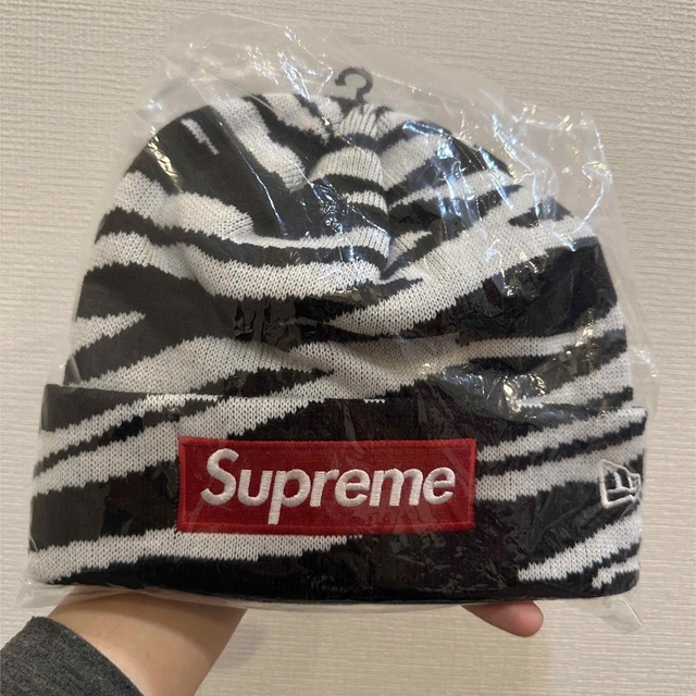 Supreme New Era Box Logo Beanie Zebra