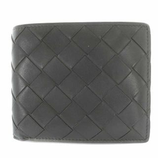 ボッテガヴェネタ(Bottega Veneta)のBOTTEGA VENETA 財布 二つ折り レザー イントレチャート グレー(折り財布)