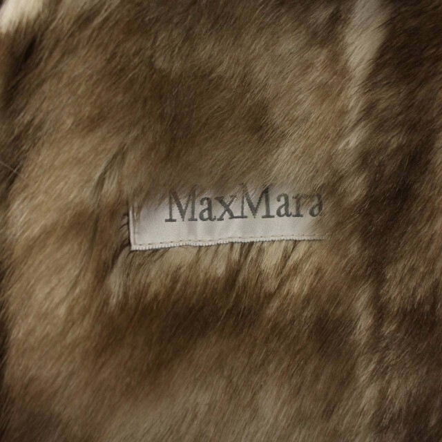 MAX MARA レザーコート ロング スエード ファー I42 L アイボリー 6