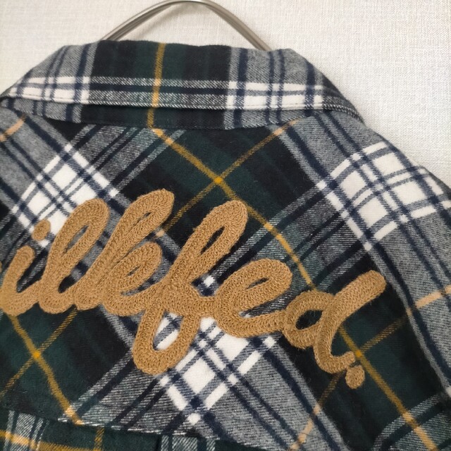 MILKFED. バックロゴ刺繍 ネルチェックシャツ ワンピース