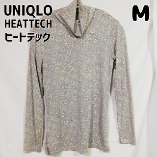 ユニクロ(UNIQLO)のユニクロ UNIQLO ヒートテック 長袖シャツ M 灰 ドット花柄(Tシャツ(長袖/七分))