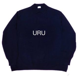 ウル(URU)の値下げ交渉可！【URU】ウル ニットポロ サイズフリー ネイビー 18AW(ニット/セーター)