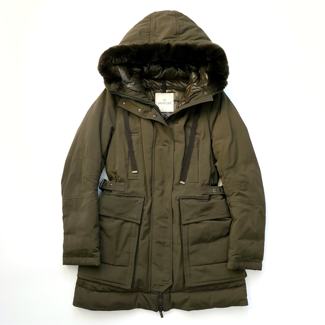 MONCLER CERISIER Aライン ダウンコート ラビットファーサイズ0