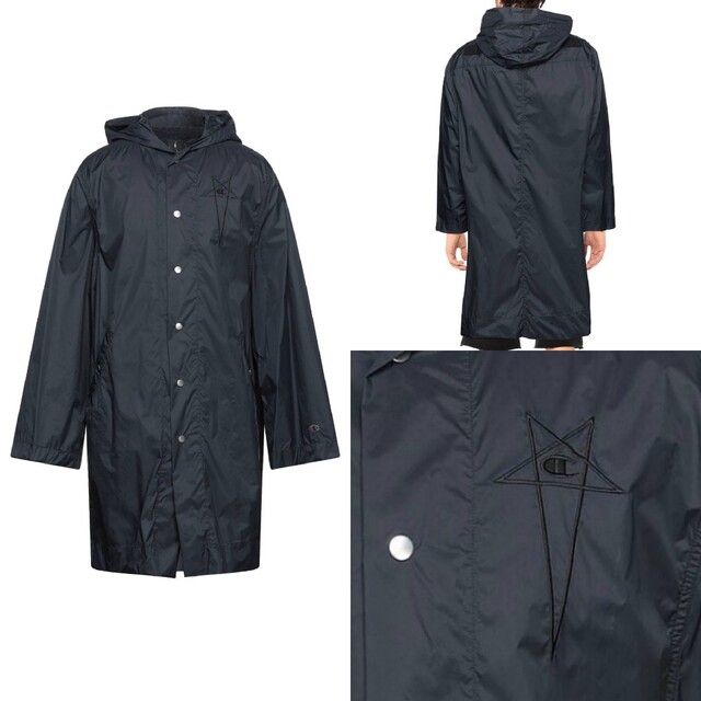 ☆新品・メンズ【RICK OWENS × CHAMPION】ナイロンコート 黒