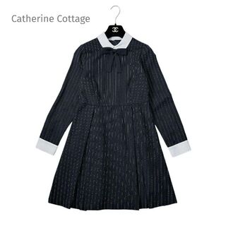 キャサリンコテージ(Catherine Cottage)のキャサリンコテージ 150 ワンピース ネイビー 白襟 ストライプ リボン(ワンピース)