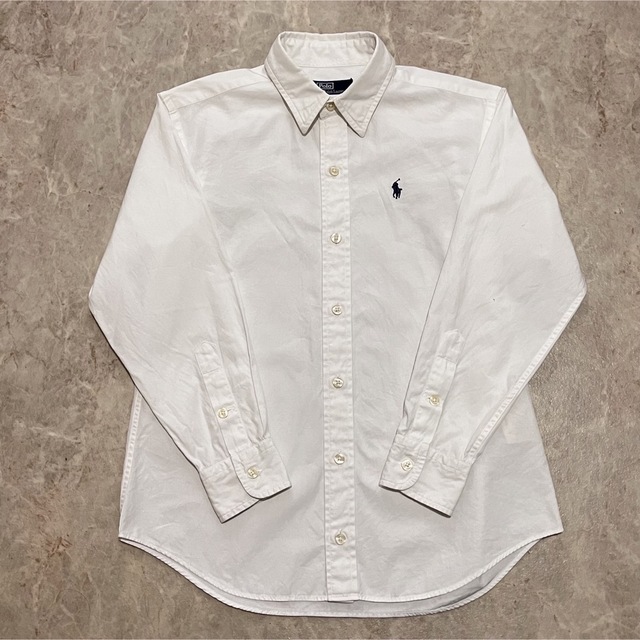 POLO RALPH LAUREN(ポロラルフローレン)の140 ラルフローレン ポロ 白 シャツ ブラウス 長袖 無地 襟付き ポニー キッズ/ベビー/マタニティのキッズ服男の子用(90cm~)(ブラウス)の商品写真