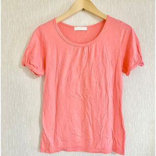 無地ピンク半袖Tシャツ　コーラルピンクパフスリーブ　ポストインサイズ発送(Tシャツ(半袖/袖なし))