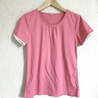 ほぼ未使用　無地ピンクカットソー　シンプル半袖Tシャツ　ポストインサイズ発送(Tシャツ(半袖/袖なし))