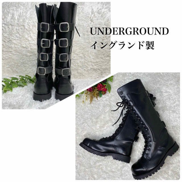 ✨新品 Underground アンダーグラウンド 英国製 本革 4連ベルト 黒 | フリマアプリ ラクマ