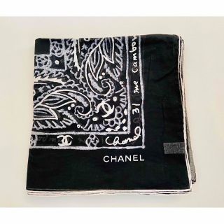 シャネル(CHANEL)のシャネル CCマーク バンダナ柄 コットン スカーフ ストール(バンダナ/スカーフ)