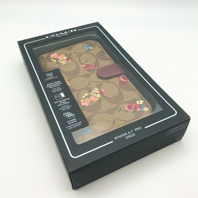 COACH iPhone14PRO手帳型ケース シグネチャー花柄- COACH iPhone14PRO手帳型ケース シグネチャー花柄-
