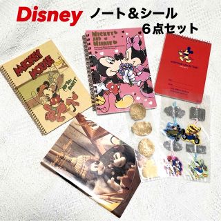 ミッキーマウス(ミッキーマウス)のDisney／ノート4冊＆シール2シート／6点セット(キャラクターグッズ)