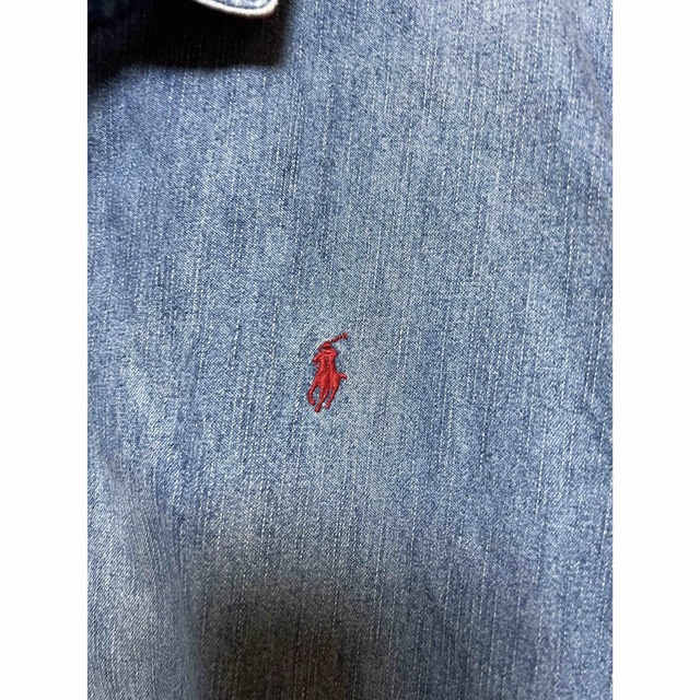 POLO RALPH LAUREN(ポロラルフローレン)の90sヴィンテージ ポロ ラルフローレン ポニー刺繍 デニム地 スウィングトップ メンズのジャケット/アウター(ブルゾン)の商品写真