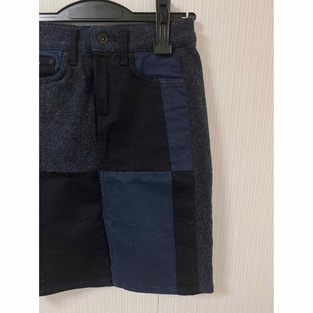 Pepe Jeans(ペペジーンズ)のぺぺジーンズ　起毛素材&デニムMIX スリットタイトスカート レディースのスカート(ひざ丈スカート)の商品写真