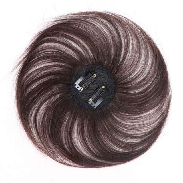 ヘアピース 茶 部分 ウィッグ 頭頂部 薄毛 円形脱毛症 人毛100% つむじの通販 by ごおちゃんショップ ヘアピース 茶 部分 ウィッグ 頭頂部 薄毛 円形脱毛症 人毛100% つむじ