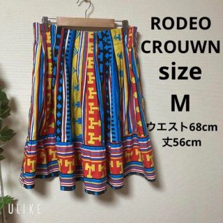 ロデオクラウンズワイドボウル(RODEO CROWNS WIDE BOWL)の❇️A427❇️RODEOCROUWN⚜️フレアスカート セミノール柄⚜️(ひざ丈スカート)