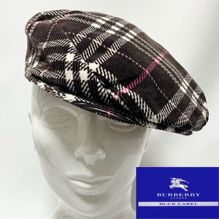 バーバリーブルーレーベル(BURBERRY BLUE LABEL)の【超美品】BURBERRY BLUE LABELバーバリーノバチェックハンチング(ハンチング/ベレー帽)