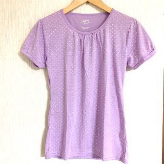 タグ付き新品未使用　消臭抗菌　ラベンダードット柄Tシャツ　ポストインサイズ発送(Tシャツ(半袖/袖なし))