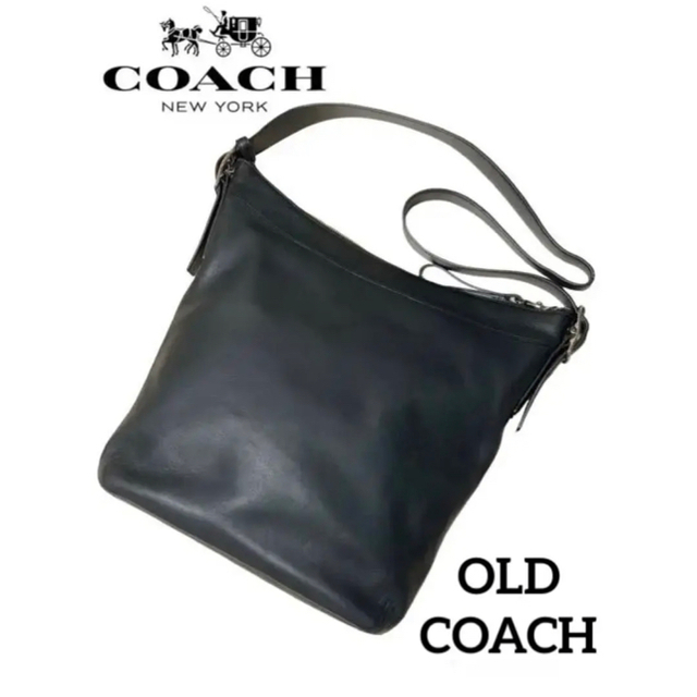 ✨美品✨ OLD COACH オールレザー ショルダーバッグ　本革　黒　コーチバッグ