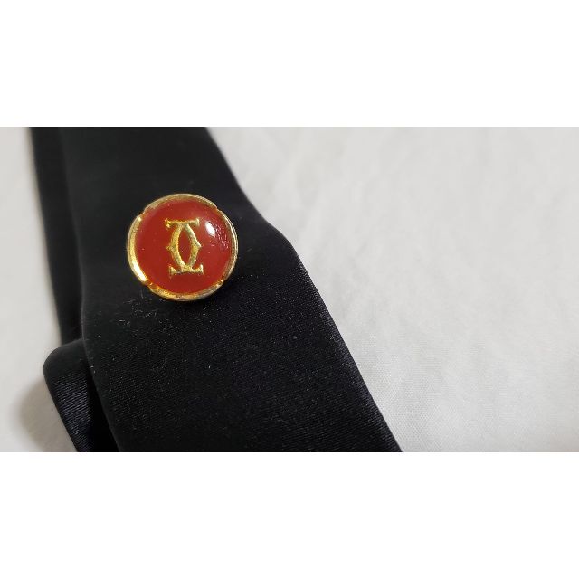 Cartier - 正規 カルティエ 2Cロゴ ネクタイピン 金×赤 Cartier - 正規 カルティエ 2Cロゴ ネクタイピン 金×赤