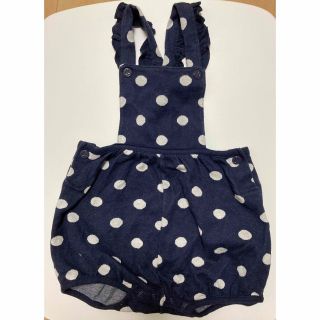 プチバトー(PETIT BATEAU)のプチバトー　ドット柄サロペット74㎝(ロンパース)