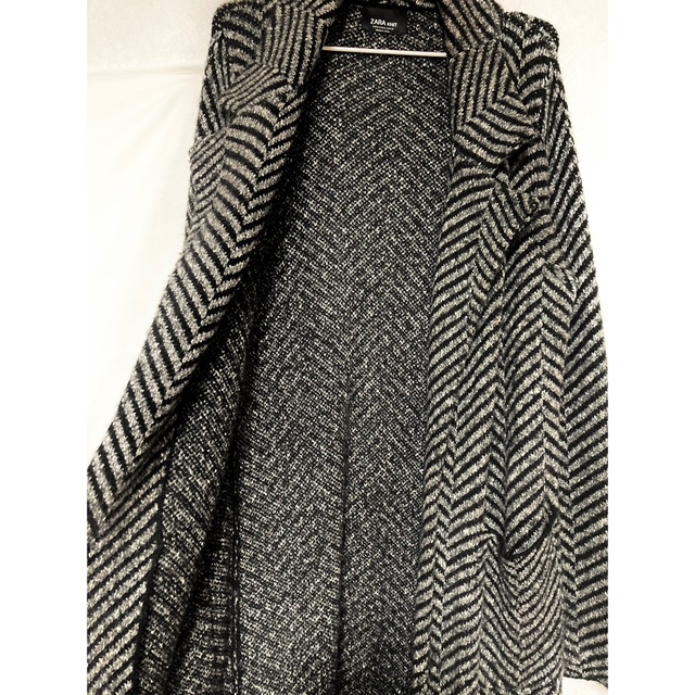 ZARA(ザラ)のZARA ザラ　コーディガン　ニット　コート　オーバーサイズ　柄　模様　モード レディースのジャケット/アウター(ロングコート)の商品写真